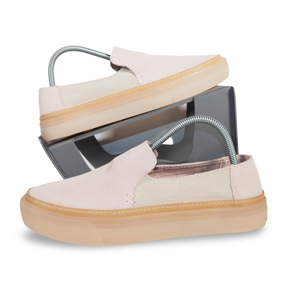 Toms Sunset Suede Slip-on Comfort Shoes Womens 7 Pink Tan Gum Platform Sneakers